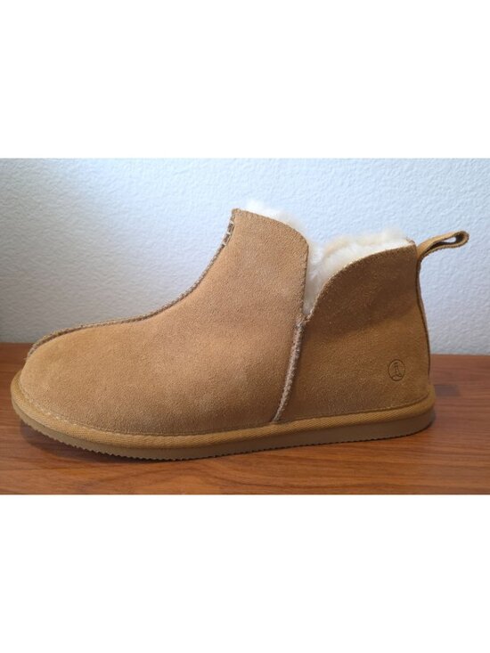 Lands End Other - Lands’ End Suede Leather Tan Ankle Bootie Shearling Slip-On Slippers Men's 11D